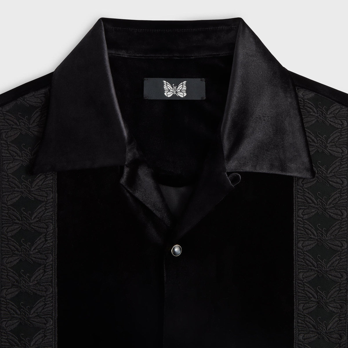 Kith for Needles Ren Fringe Camp Collar Shirt - Black