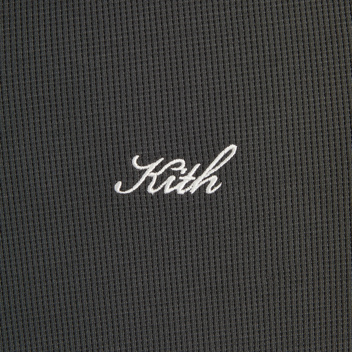 Kith Micro Waffle Drew Polo - Carbon