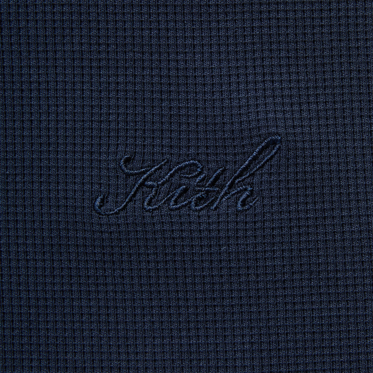 Kith Micro Waffle Long Sleeve Colby Pullover - Nocturnal