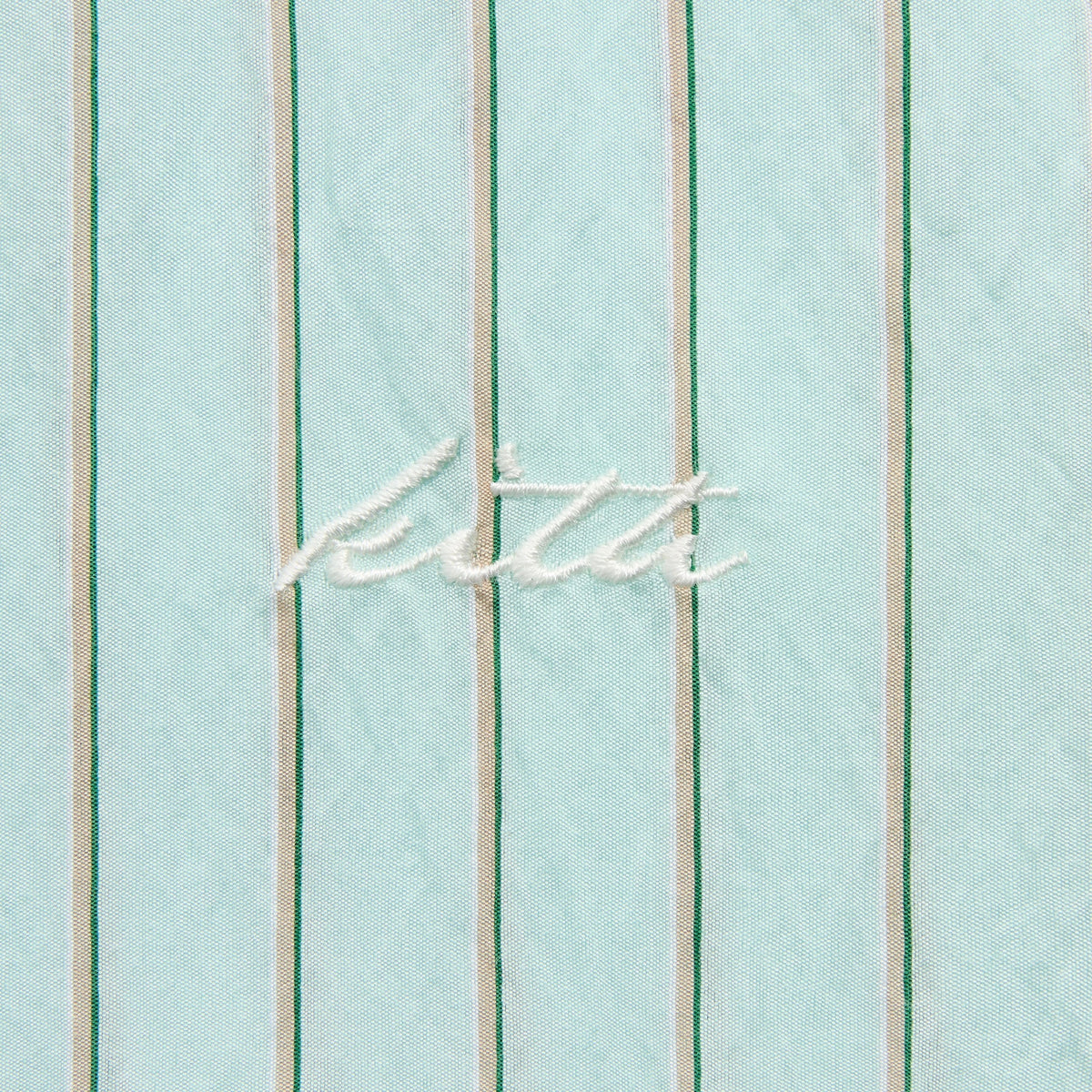 Kith Striped Poplin Thompson Zip Front Shirt - Breezeway