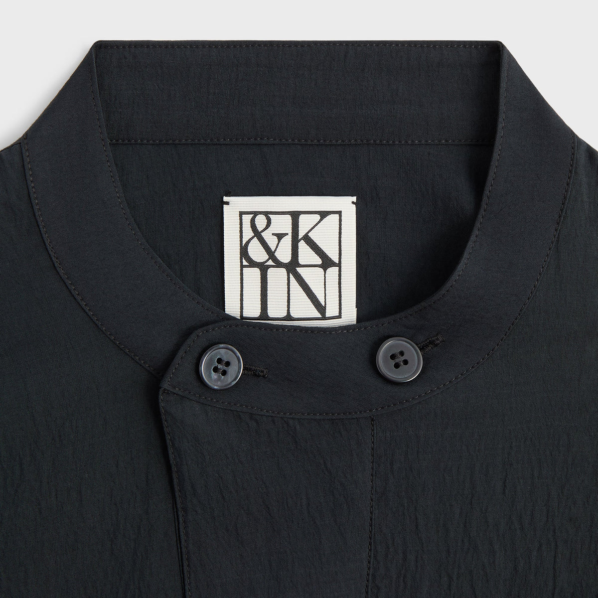 &Kin Wrinkle Cupro Leven Shirt - Black
