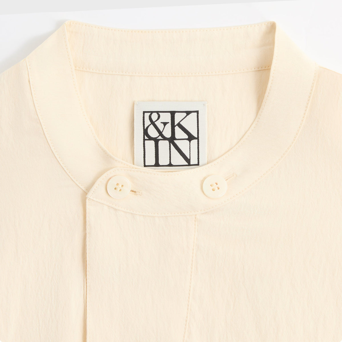&Kin Wrinkle Cupro Leven Shirt - Sandrift