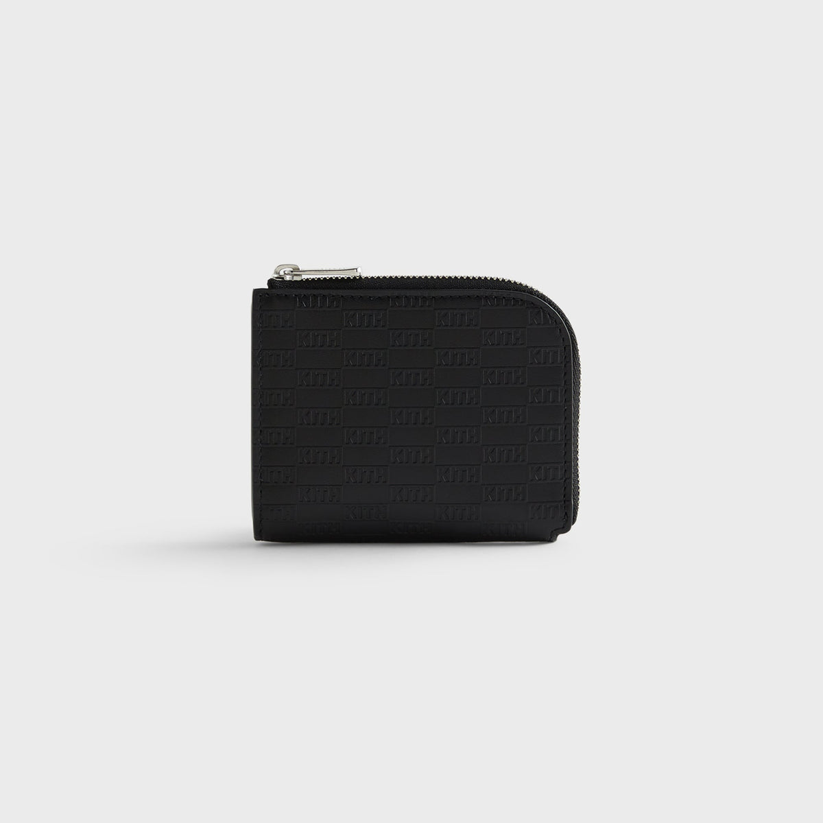 Kith Monogram Leather Half Zip Wallet - Black