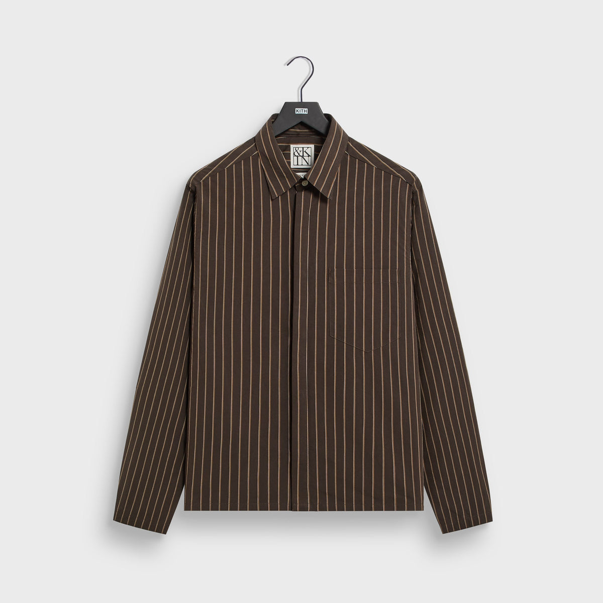 &Kin Striped Poplin Nico Shirt - Derby
