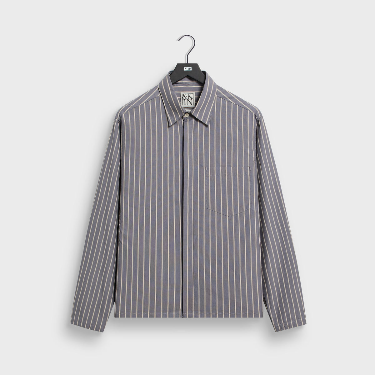 &Kin Striped Poplin Nico Shirt - Chasm