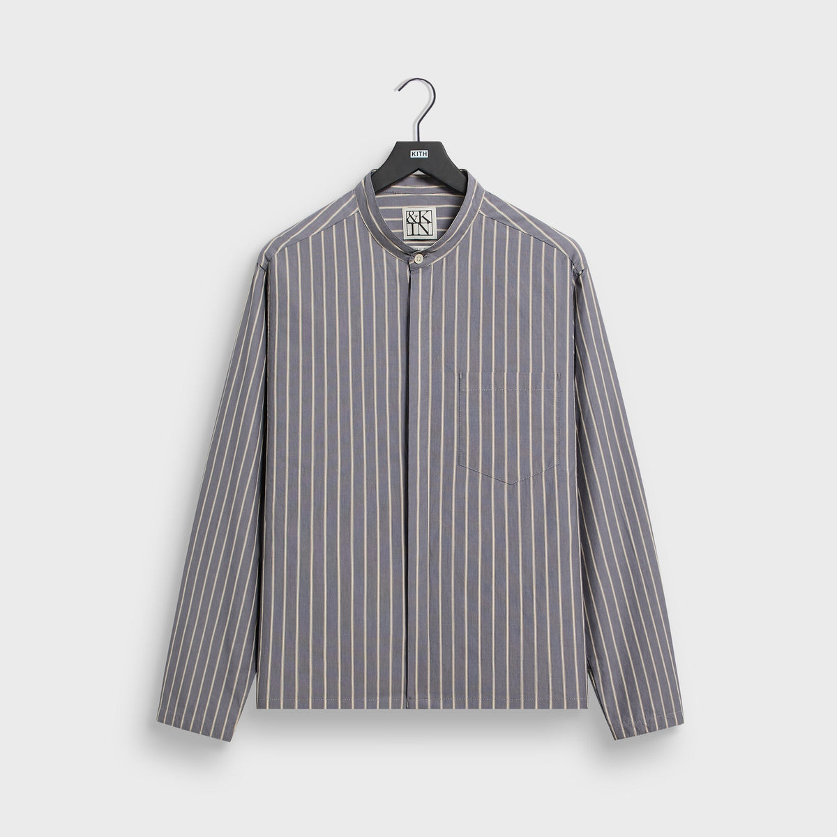 &Kin Striped Poplin Nico Shirt - Chasm