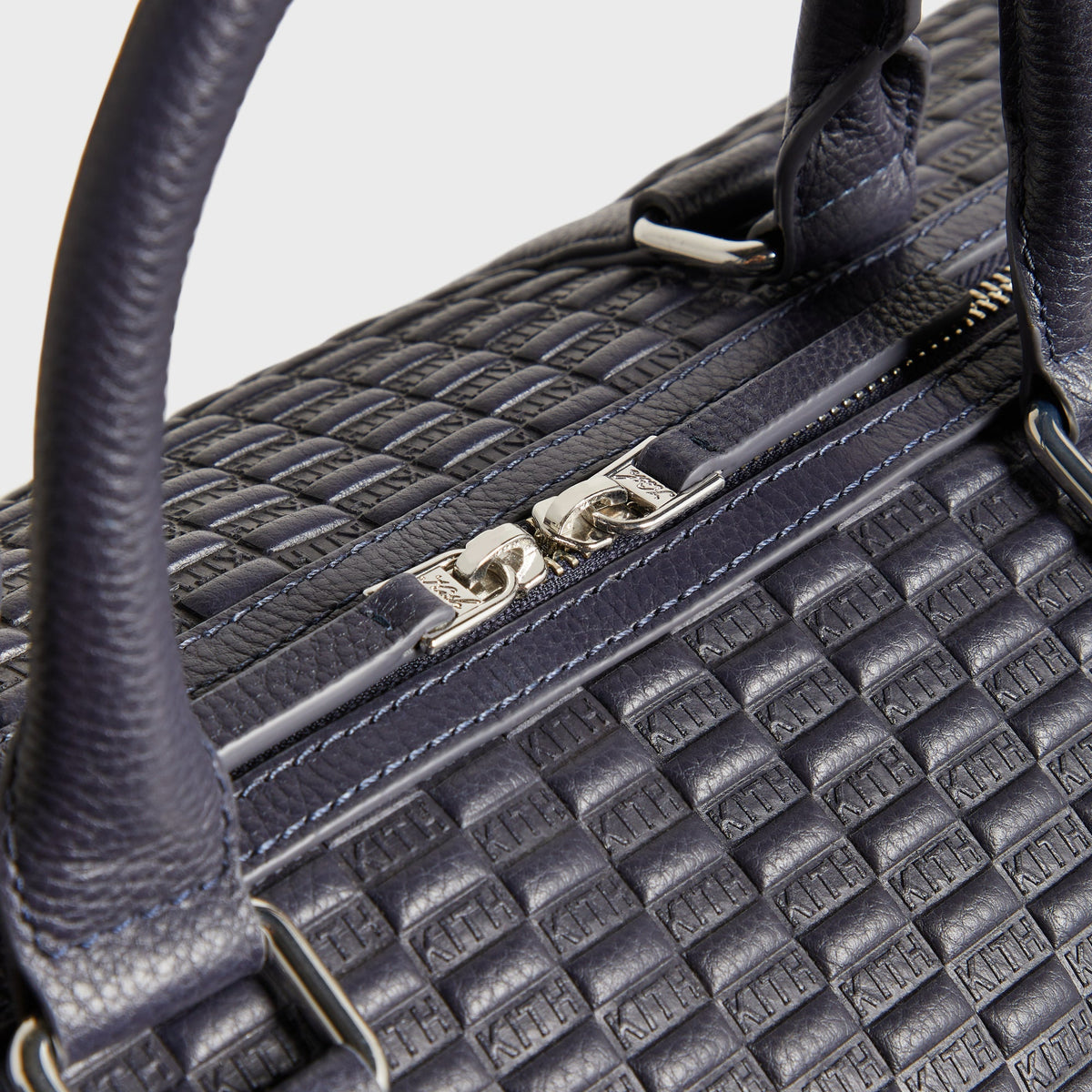 Kith Monogram Tumbled Leather Traveler K40 Duffle Bag - Ink