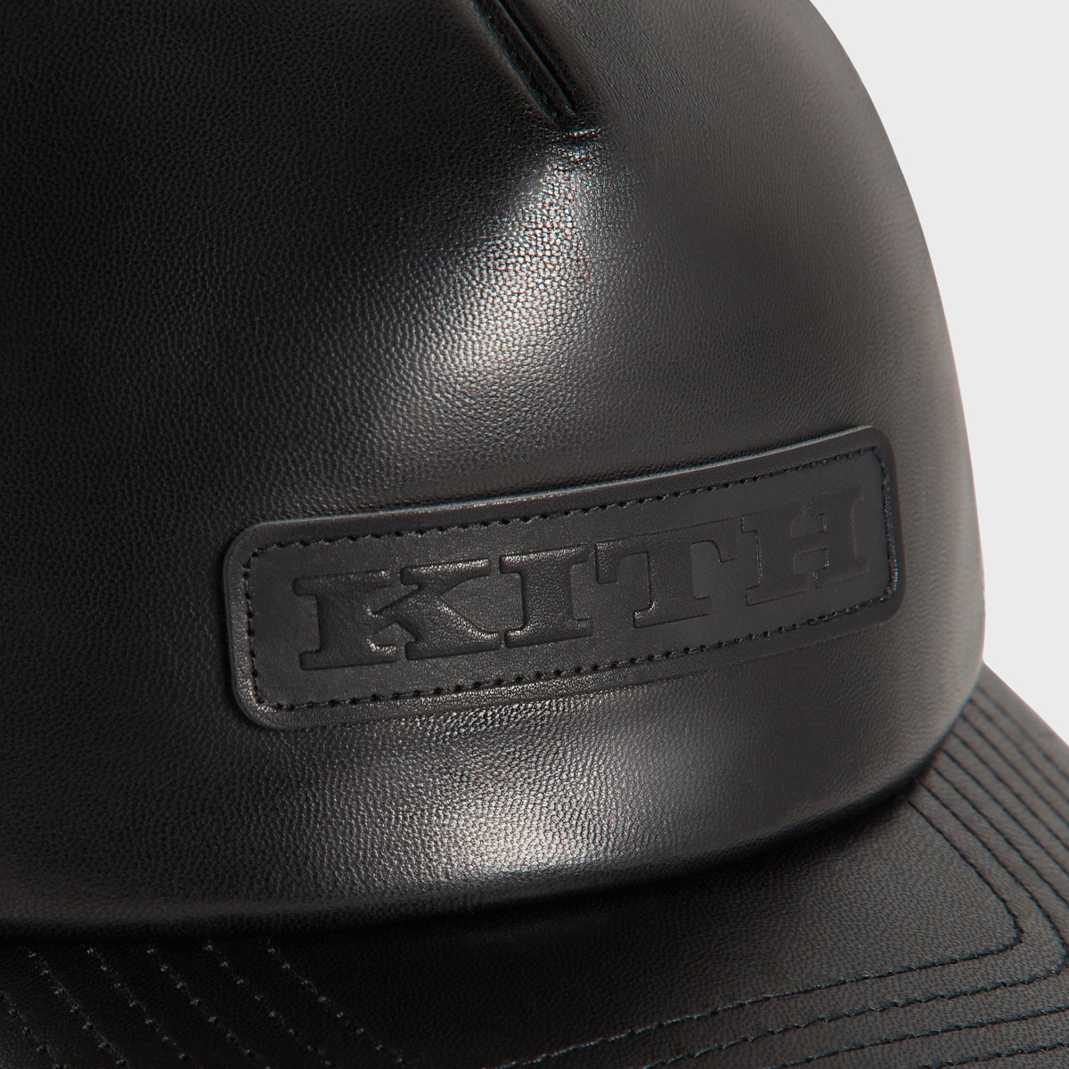 Kith Smooth Leather Nolan Trucker Hat - Black