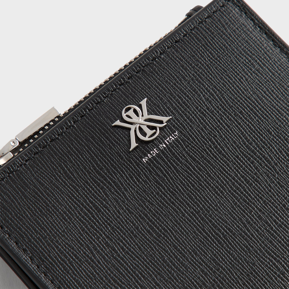 Kith Saffiano Leather Snap Wallet - Black