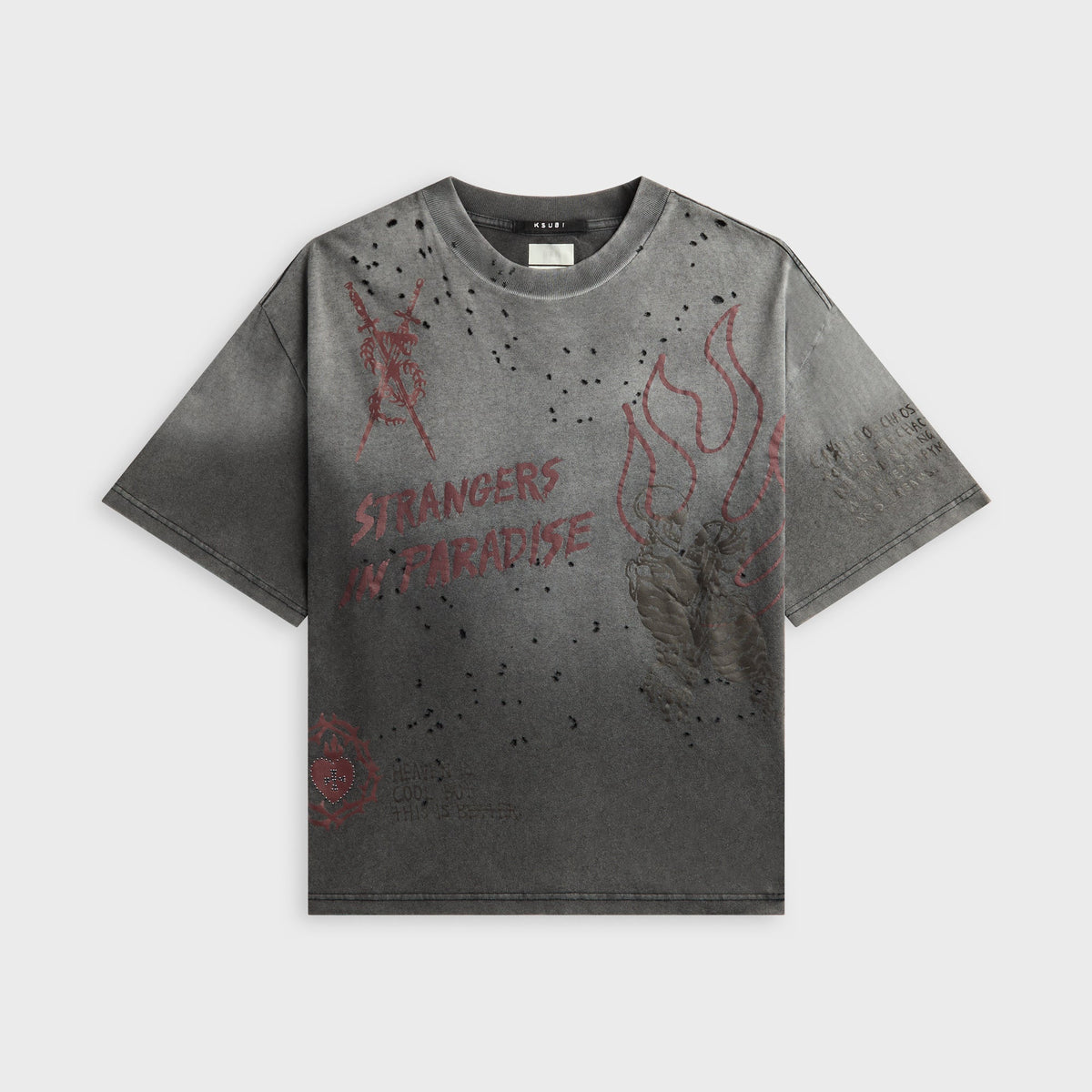 Ksubi Skool Halen Short Sleeve Tee - Charcoal Fade