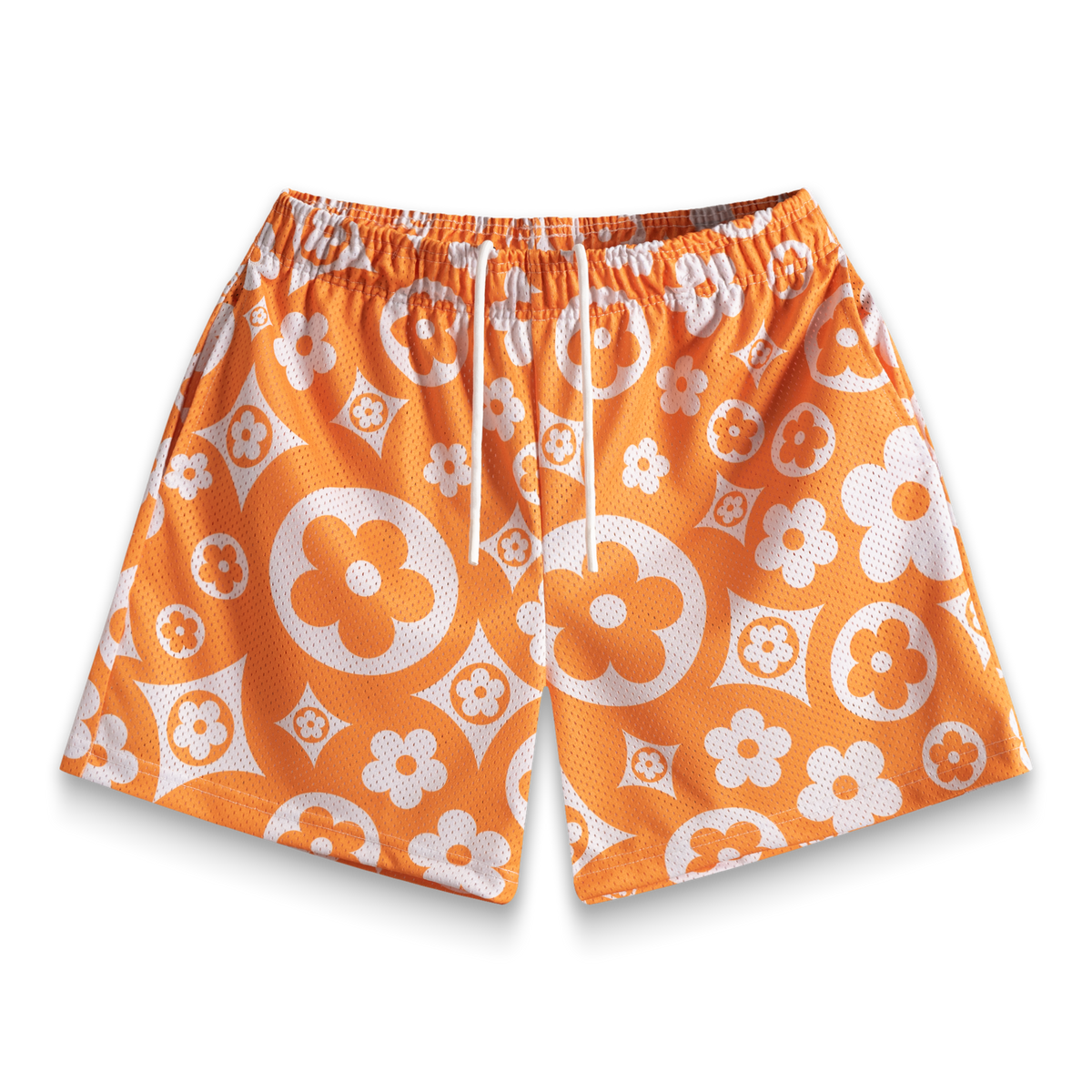 Orange Flower Shorts