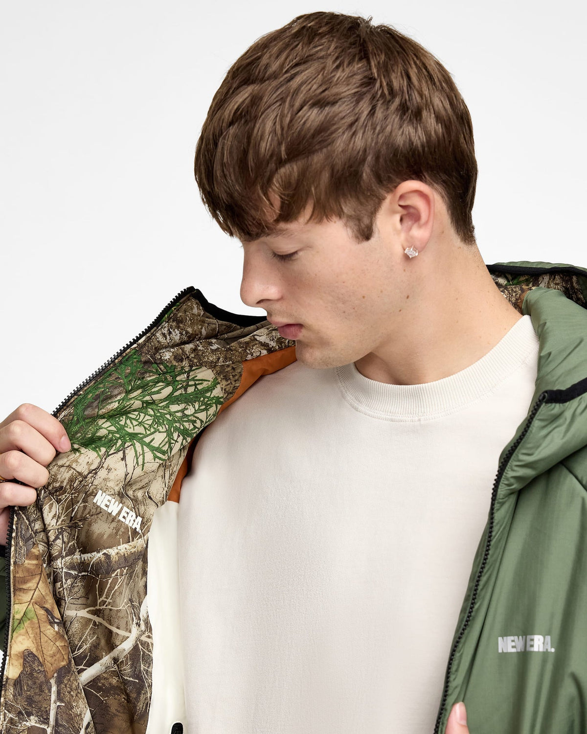 New Era Cap Lightweight Reversible Khaki Insulated Jacket
