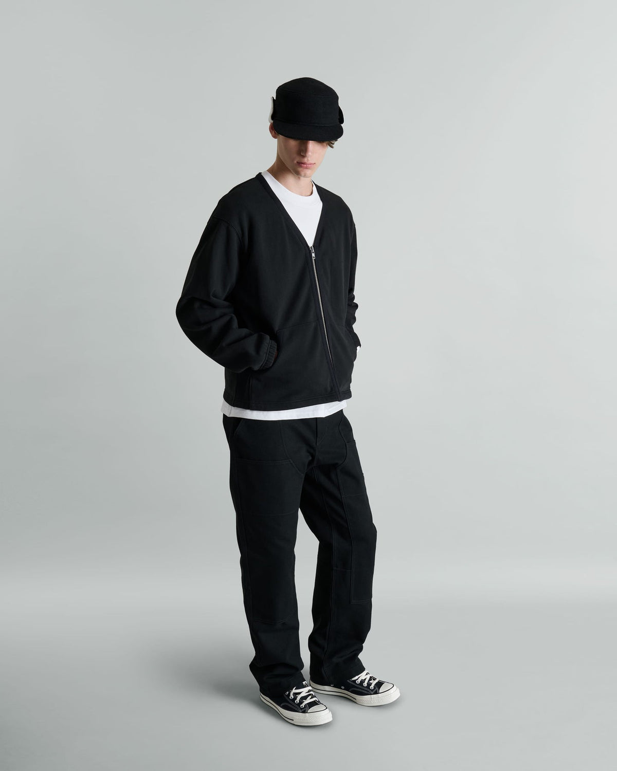Albright Black Zip Cardigan