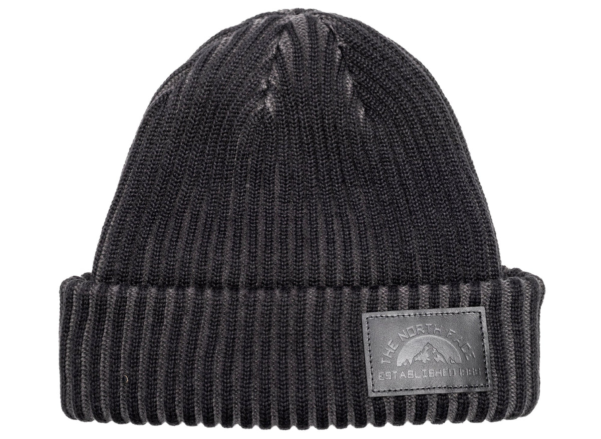The North Face Salty Lined SE Beanie in TNF Black / Leather