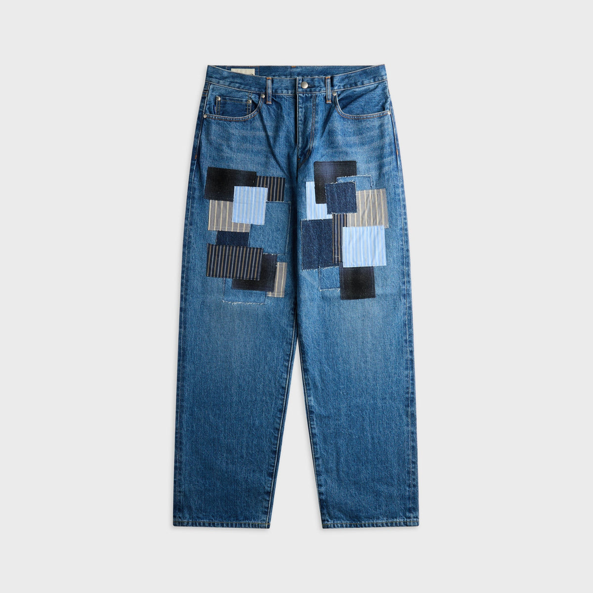 vowels Baggy Denim Jean - Bleached Indigo