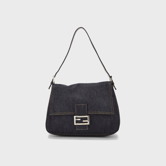 WGACA Fendi Denim Mama Baguette Bag - Blue
