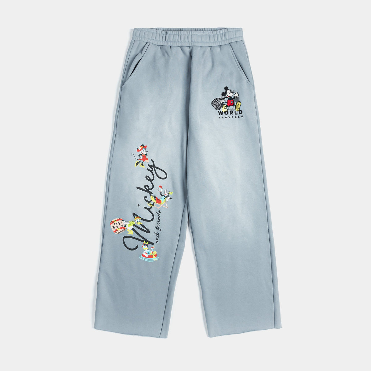 Mickey and Friends Traveler By Shoe Palace World Travelers Washed Mens Sweatpants (Grey/Multicolor)