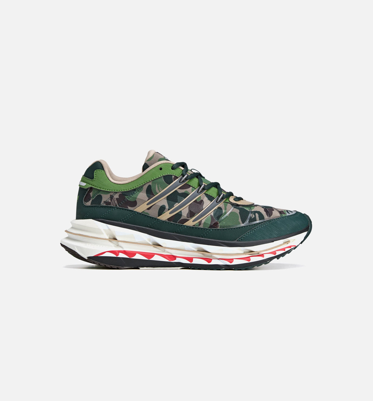 Bape x Adidas Adistar Hrmy Green Camo Mens Lifestyle Shoe - Hemp/Iron Metallic/Off White