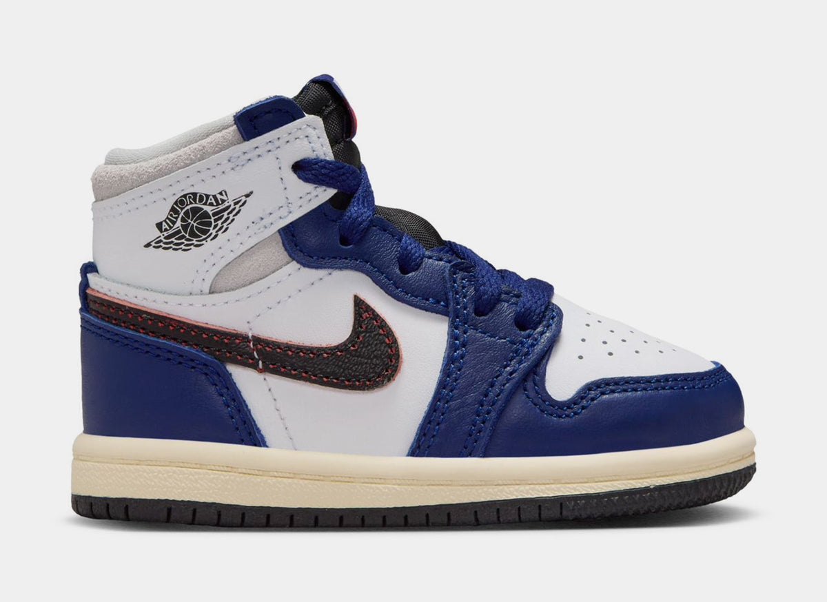 Air Jordan 1 Retro High OG Rare Air Deep Royal Blue Infant Toddler Lifestyle Shoes (White/Black/Neutral Grey/Deep Royal Blue)