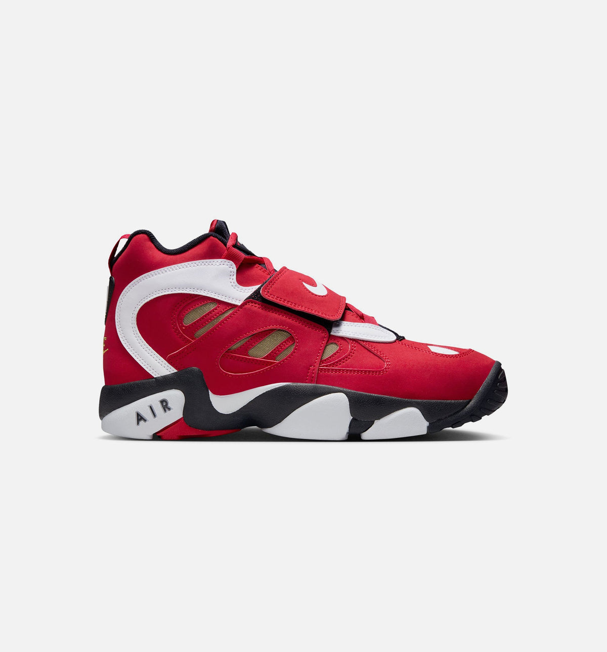 Air Diamond Turf II  Prime Red Mens Basketball Shoe - Fire Red/White/Black/Metallic Gold