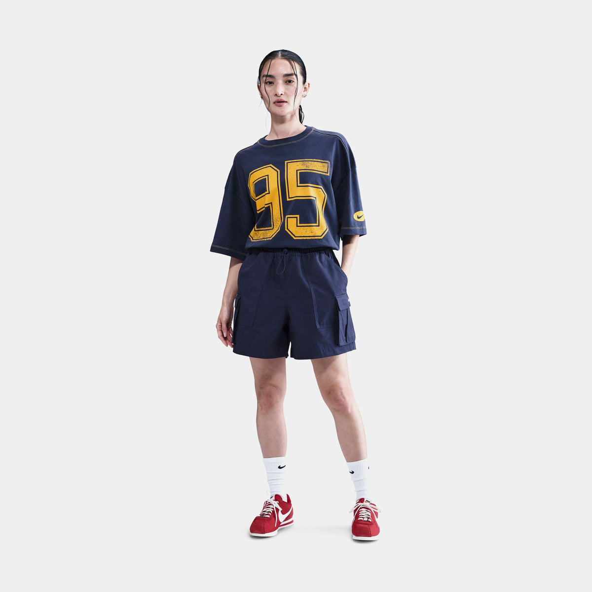NSW 95 Oversized Womens Short Sleeve Shirt (Navy/Gold)