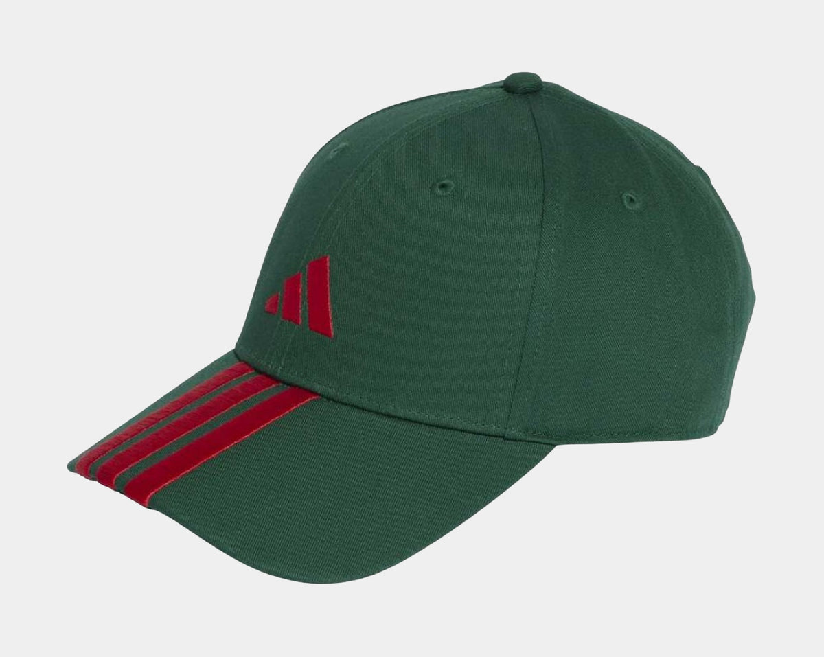 Baseball 3 Stipes Mexico Adjustable Mens Hat (Green/Red)