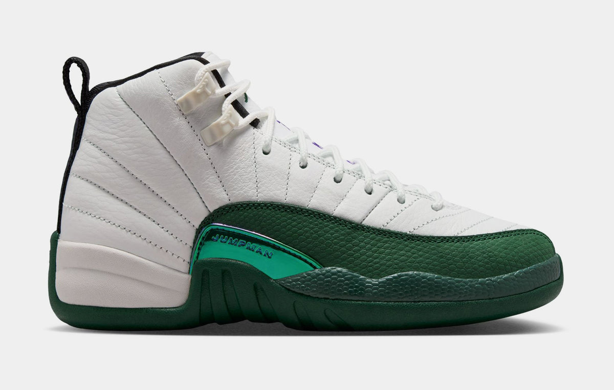 Air Jordan 12 Retro Idols Become Rivals Grade School Lifestyle Shoes (Summit White/Gorge Green/Fierce Pruple) Free Shipping