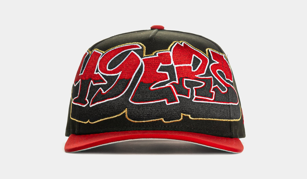 Shoe Palace x New Era NFL 90s Graffiti Exclusive San Francisco 49ers Snapback Mens Hat (Black/Red)
