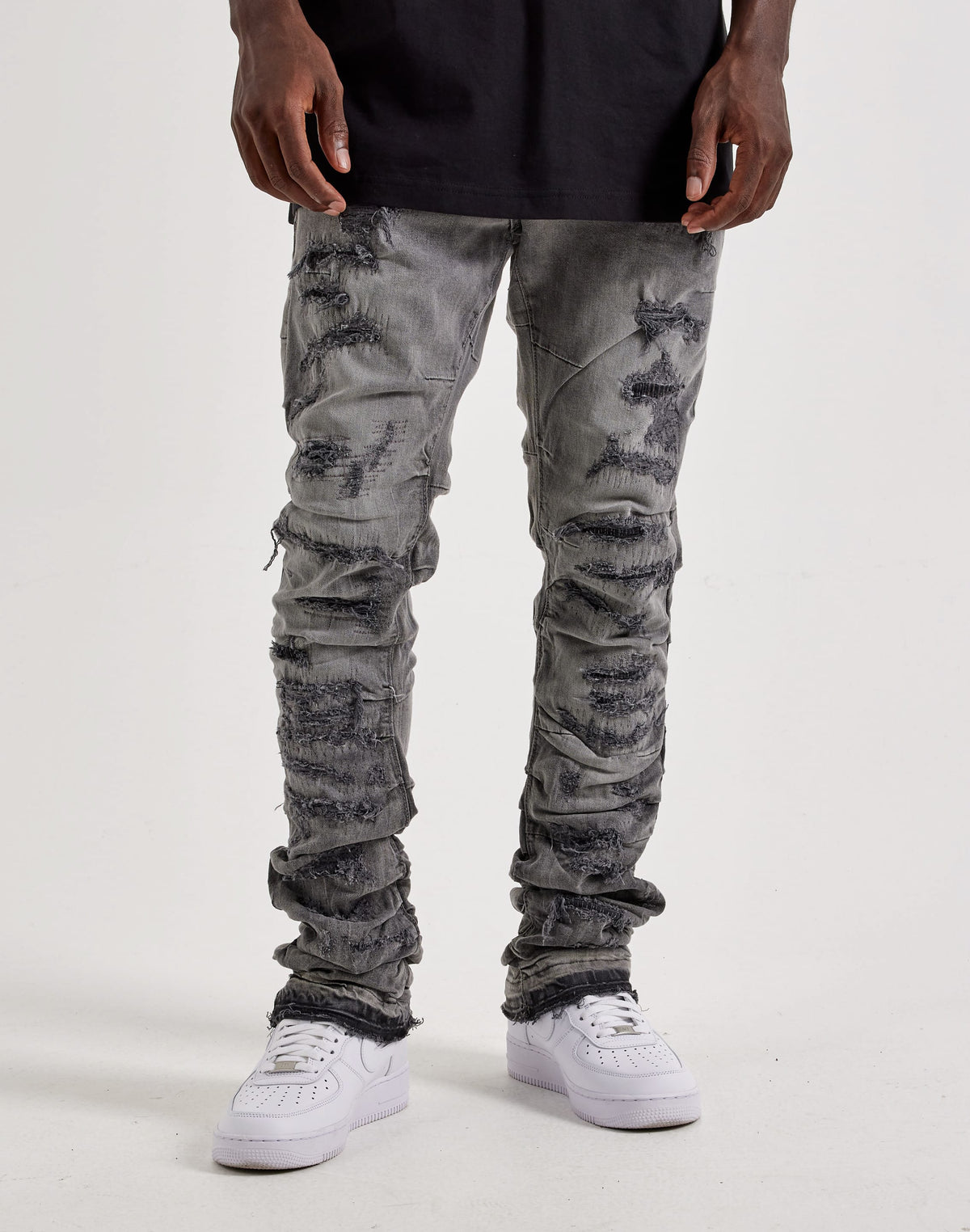 Jordan Craig Martin Stacked Distressed Denim Jeans