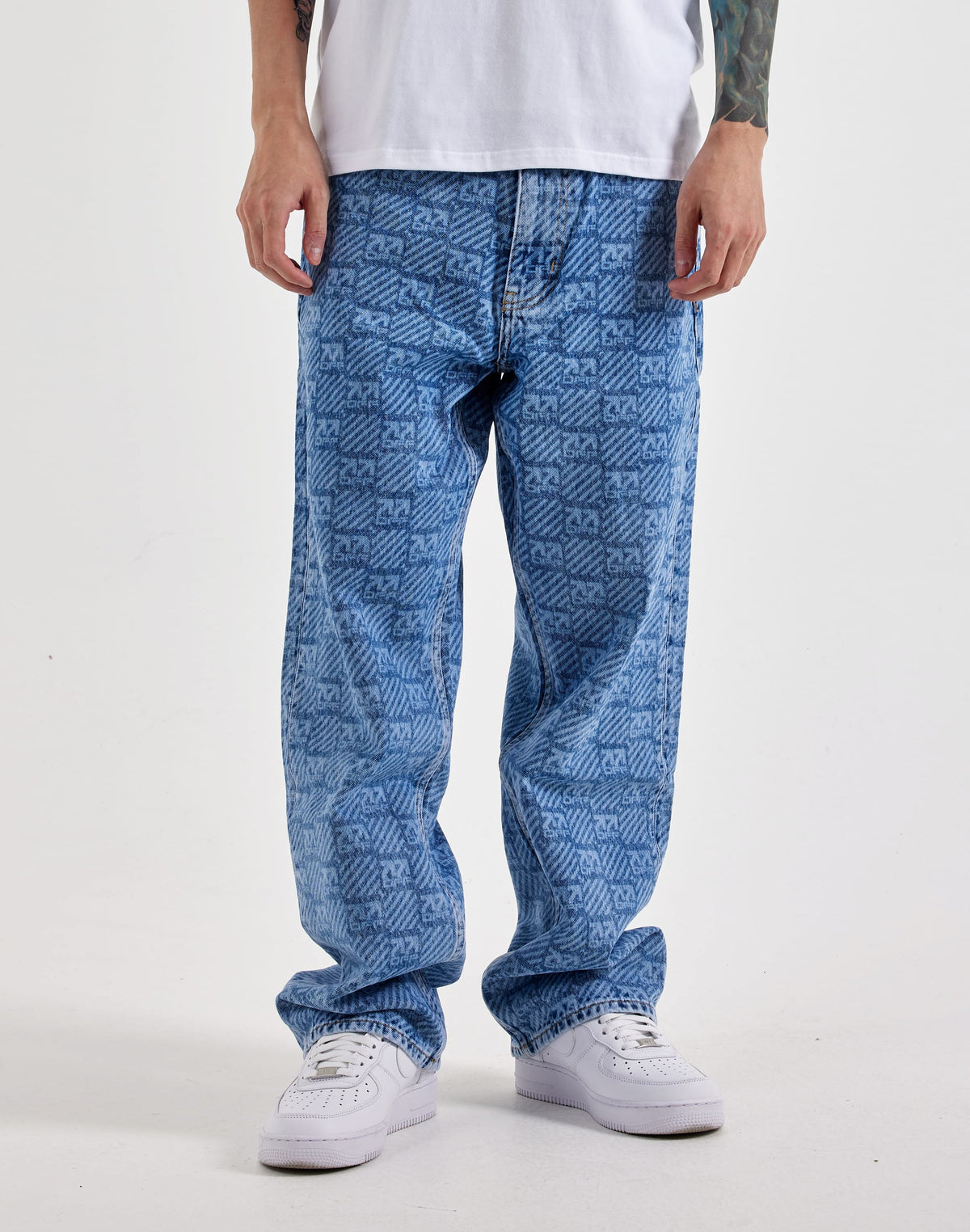 Off-White L/AB Allover Print Relaxed Denim Jeans