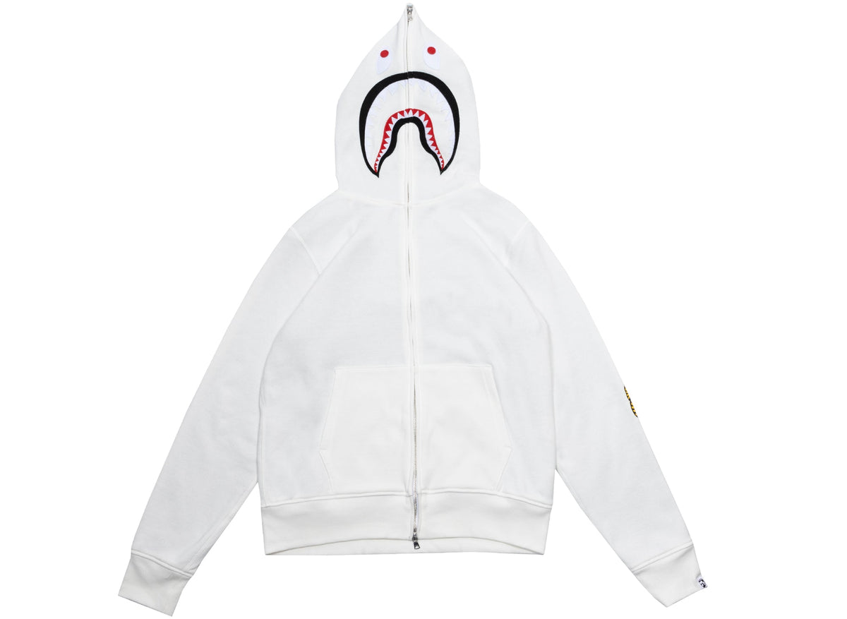 A Bathing Ape 2nd Shark Full Zip Hoodie in White