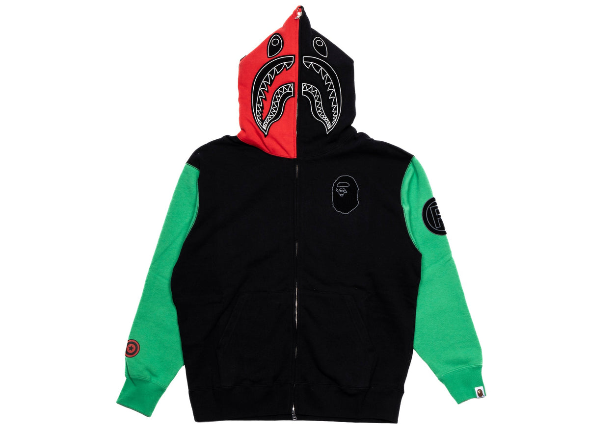 A Bathing Ape Shark Full Zip Hoodie 'United Arab Emirates' in Black
