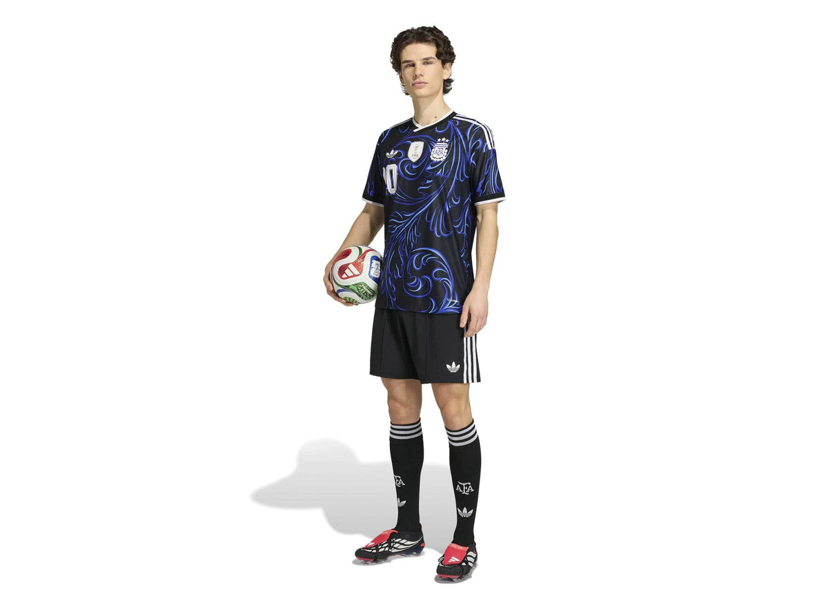Adidas Argentina 26 Away Authentic Messi Jersey in Black / Lucid Blue / Blue Burst