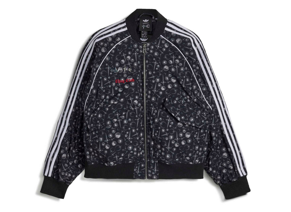 Adidas x Thug Club Short Sleeve Track Jacket in Black / White