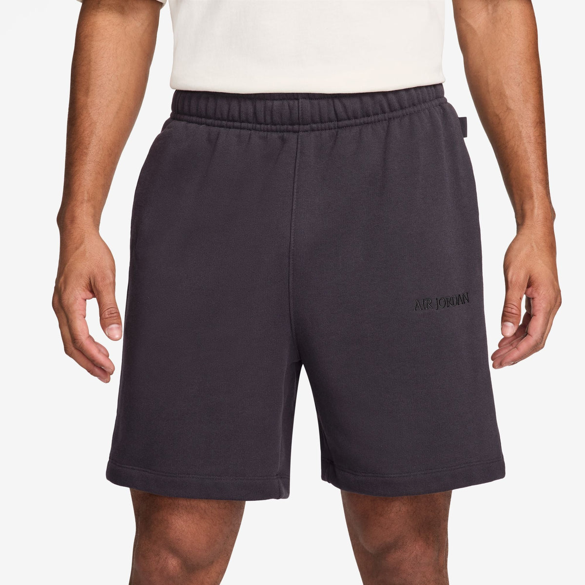 Jordan Wordmark Fleece Shorts in Off Noir