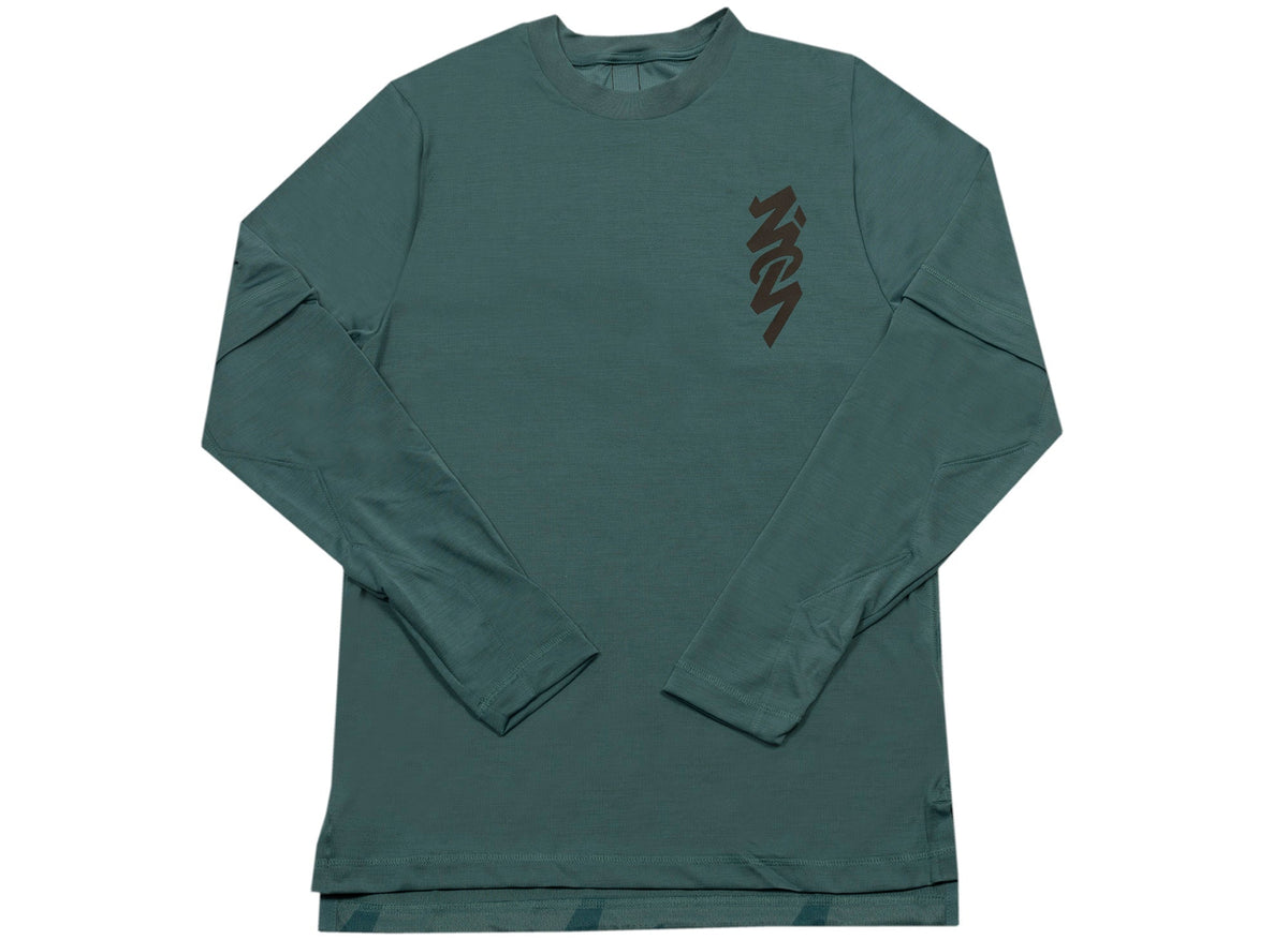 Jordan Zion L/S Shooting Shirt in Dark Teal Green / Black
