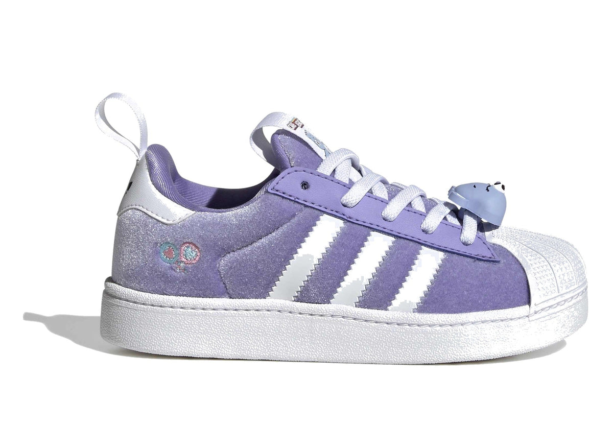 Junior Adidas x Care Bears Superstar Quickon in Light Purple / Footwear White / Core Black