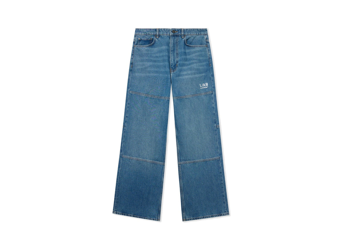 L/AB c/o Off-White™ Diagonal Carpenter Jeans in Steel Indigo