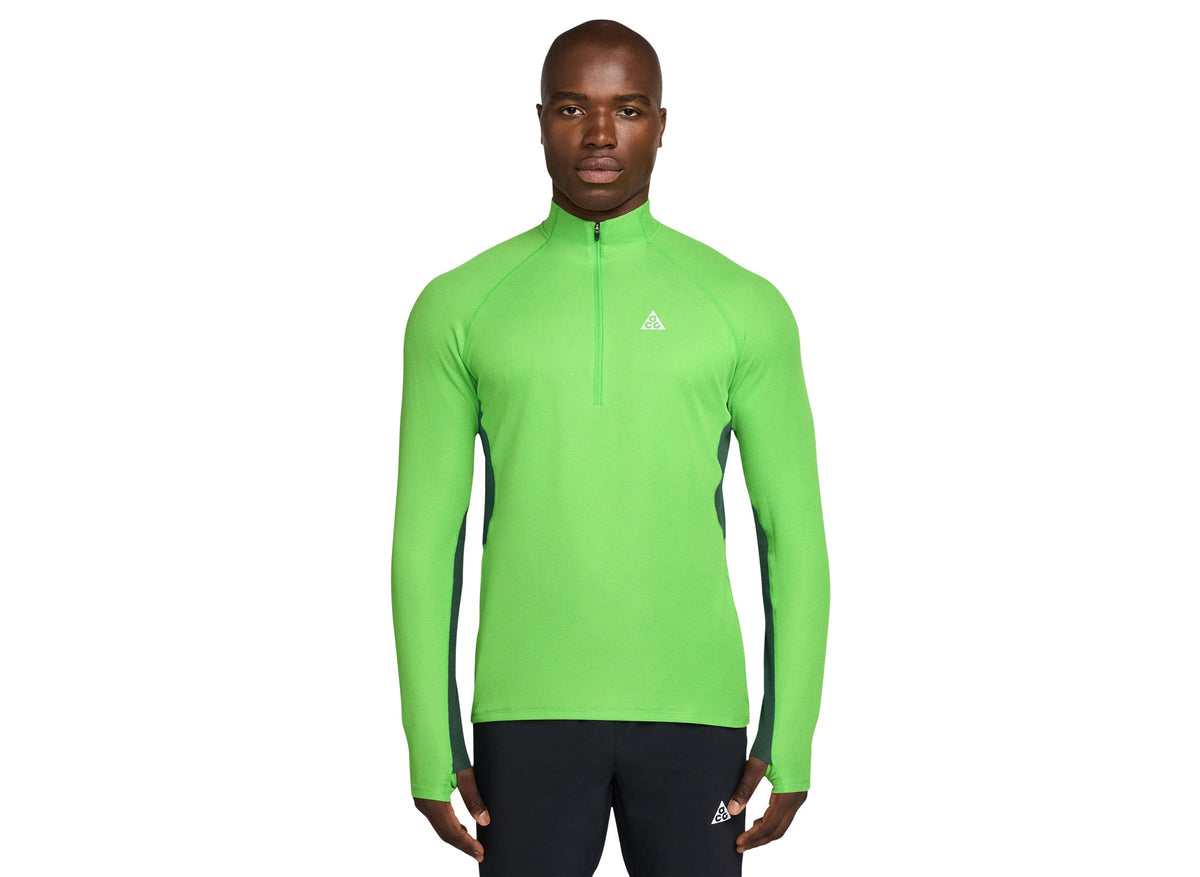 Nike ACG Dri-FIT Mid-Layer 1/4 Zip Trail Running Top in Mean Green / Fir / Summit White