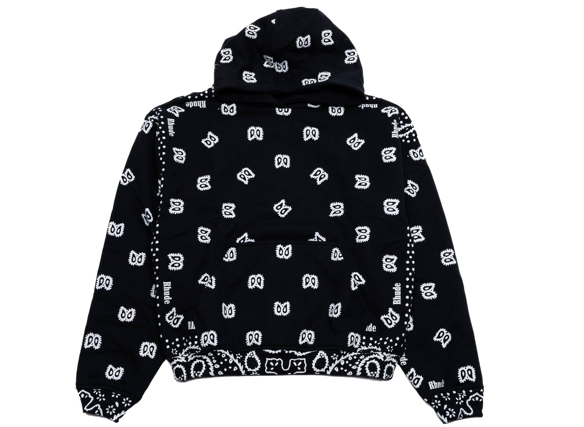 Rhude Bandana Print Hoodie in Vintage Black