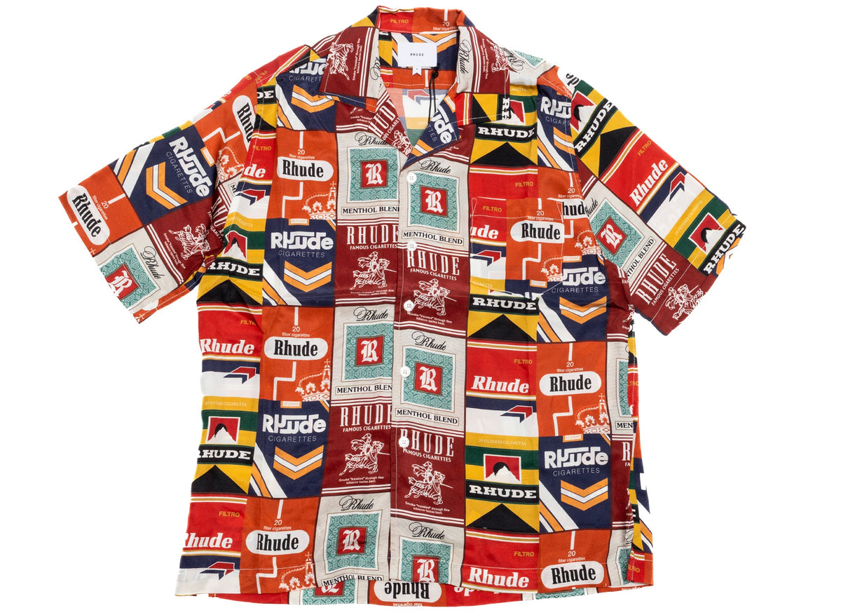 Rhude Cigaretta Silk Shirt in Red
