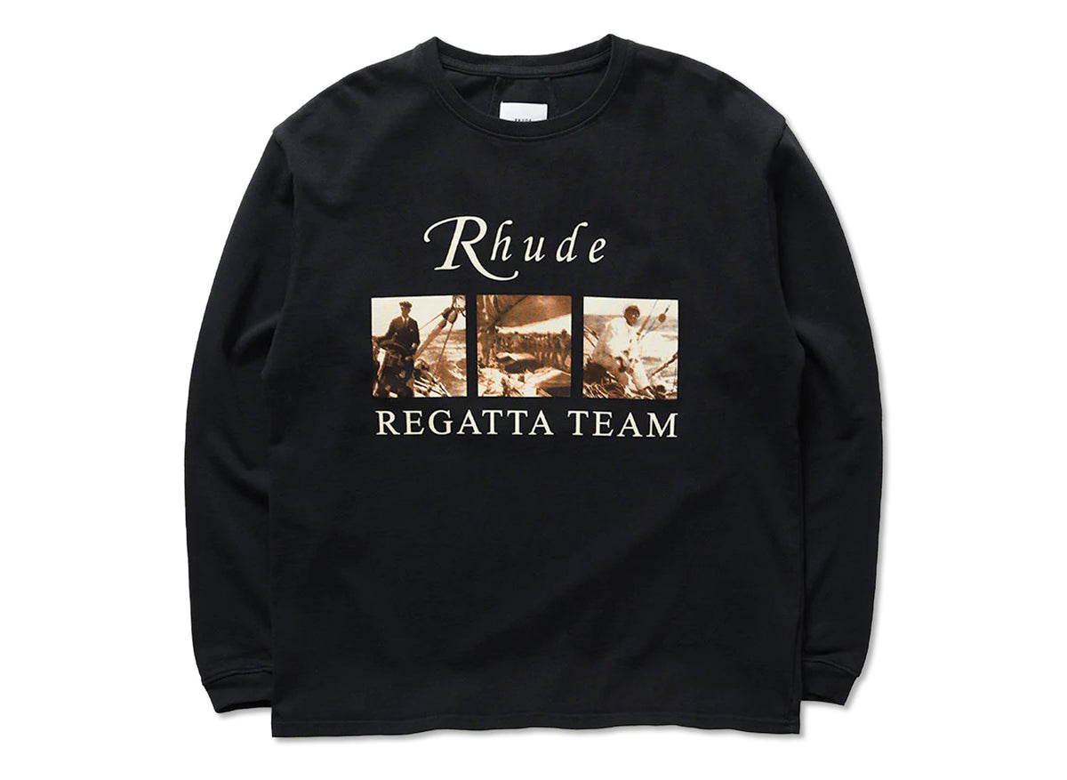 Rhude USVI Regatta Tour LS Tee in Vintage Black / White / Red