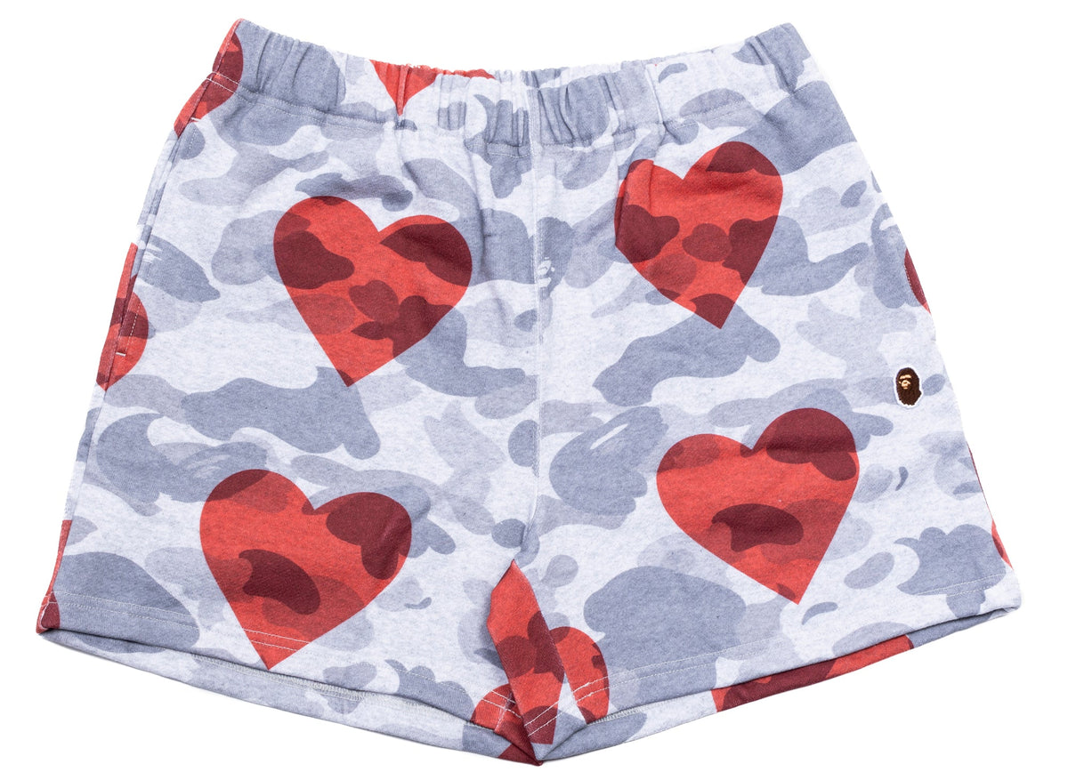 Women's A Bathing Ape I Love Bape Sweat Shorts in Grey