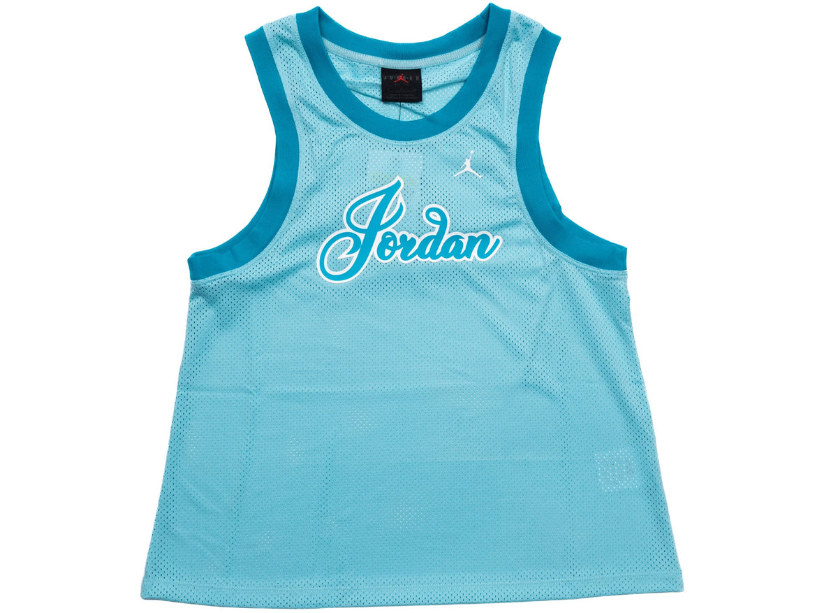 Women's Jordan 23 Jersey Tank in Bleached Aqua / White