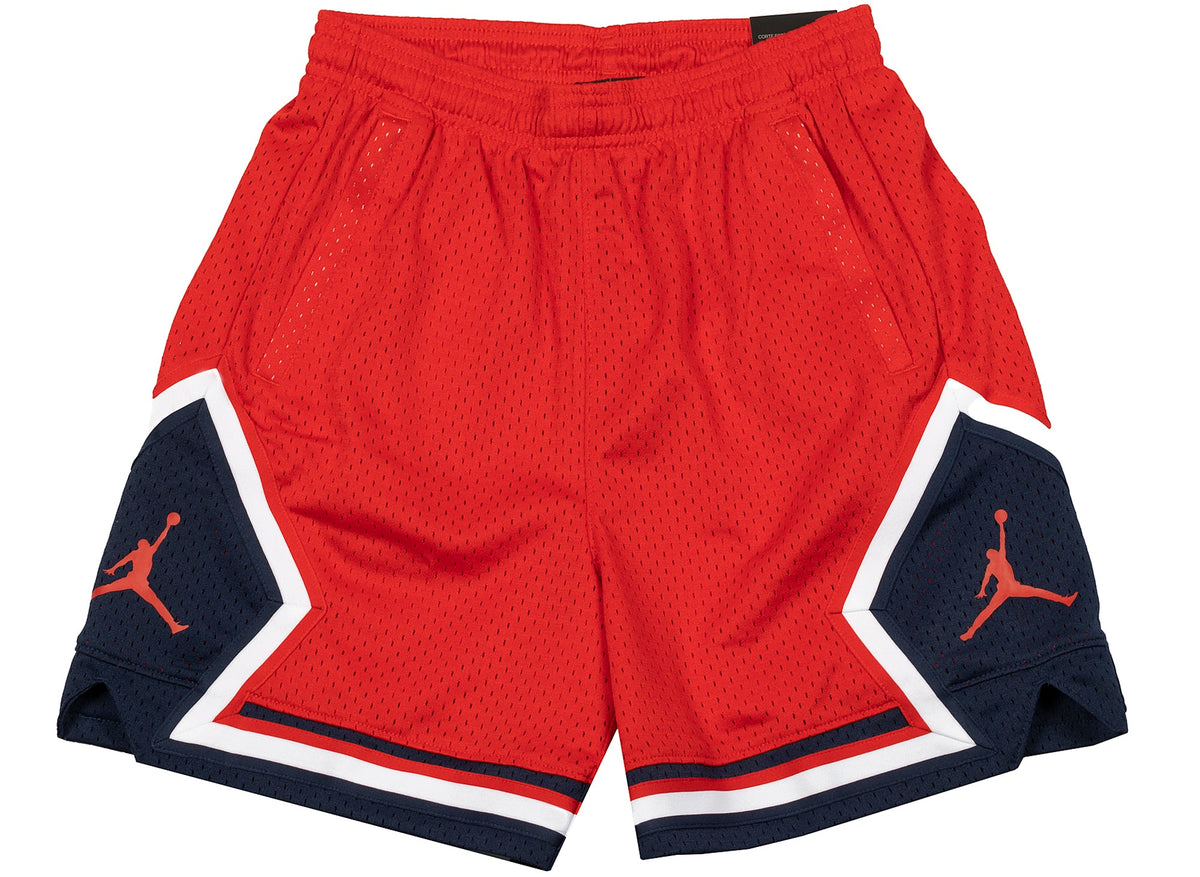 Women's Jordan Essential Diamond Shorts in University Red / White / Black