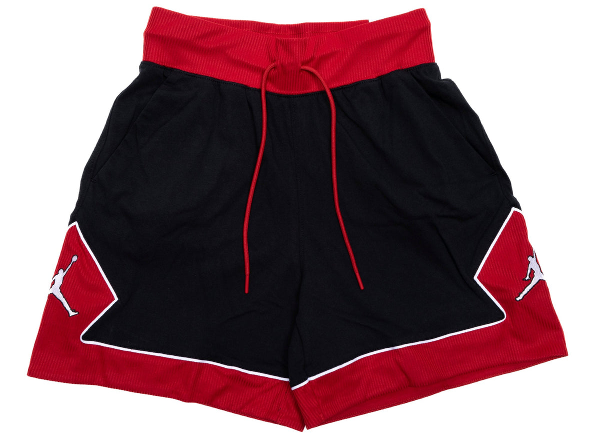 Women's Jordan Lightweight Diamond Shorts in Black / Gym Red / White