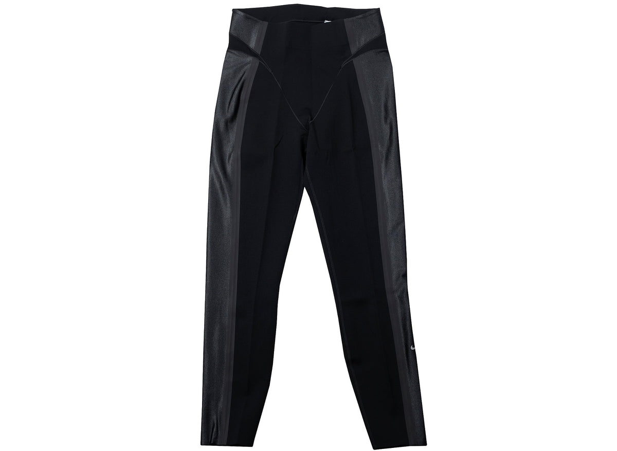 Women's Nike BTQ Layered Tights in Black / Metallic Silver