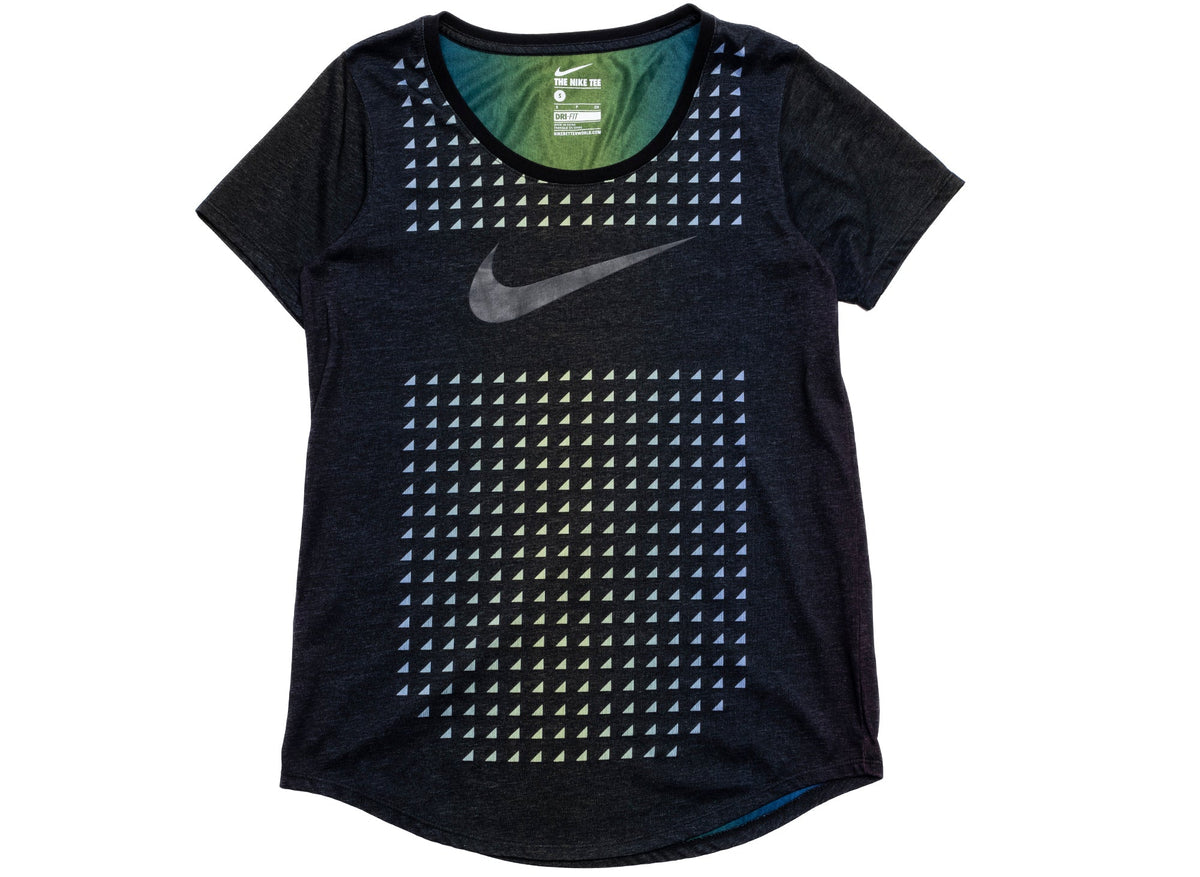 Women's Nike Dri-Fit S/S Tee in Black / Green