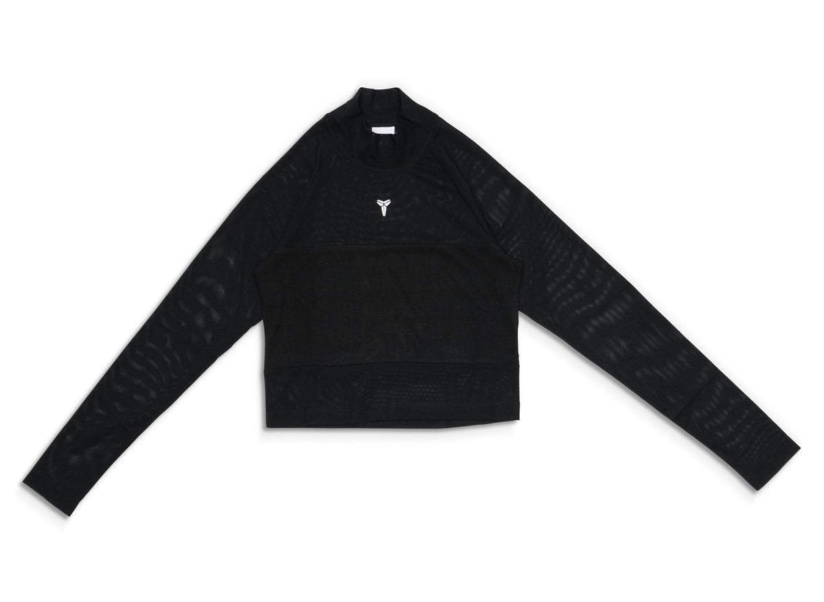 Women's Nike Kobe L/S Cropped Top in Black / White