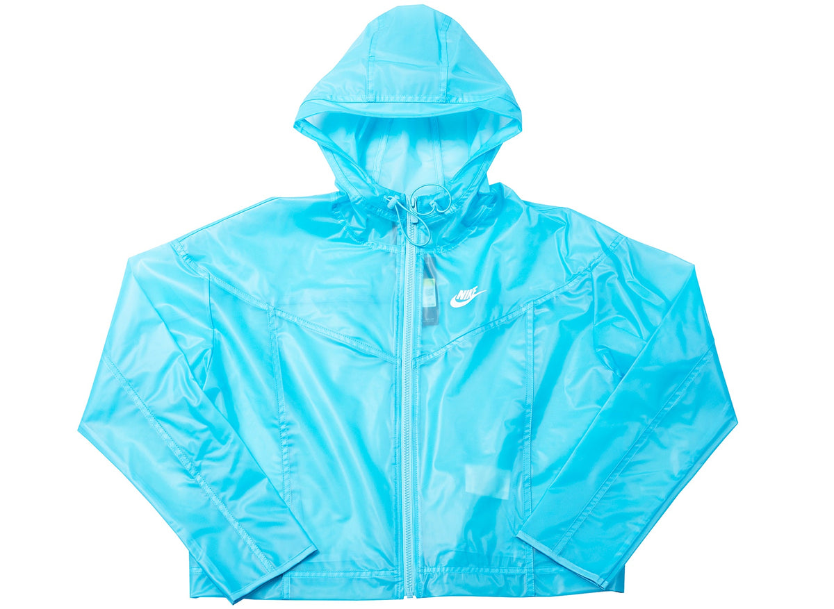 Women's Nike NSW Windrunner Transparent Jacket in Baltic Blue / White